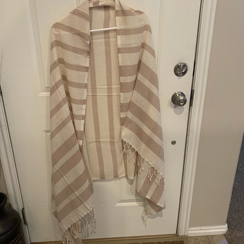 Turkish Shawl . new tan and cream shawl